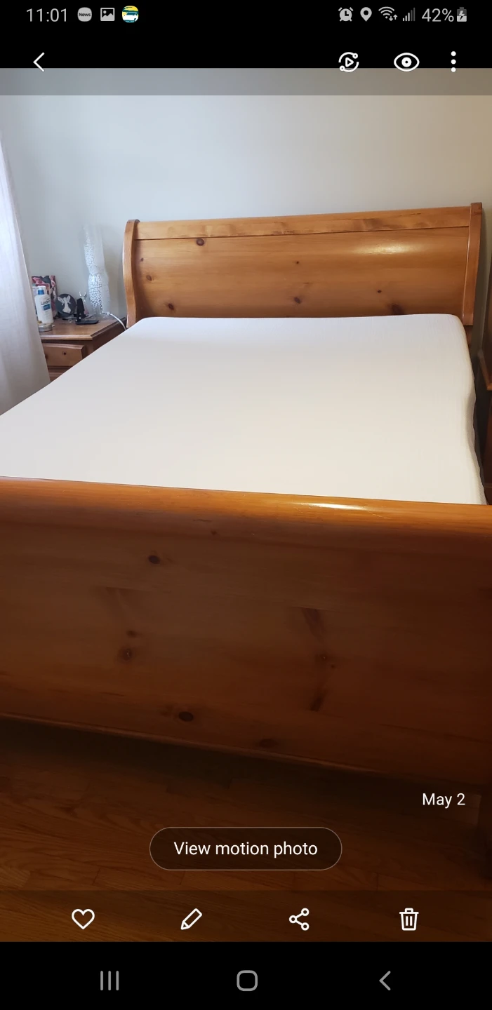 Solid Oak Sleigh Bed set