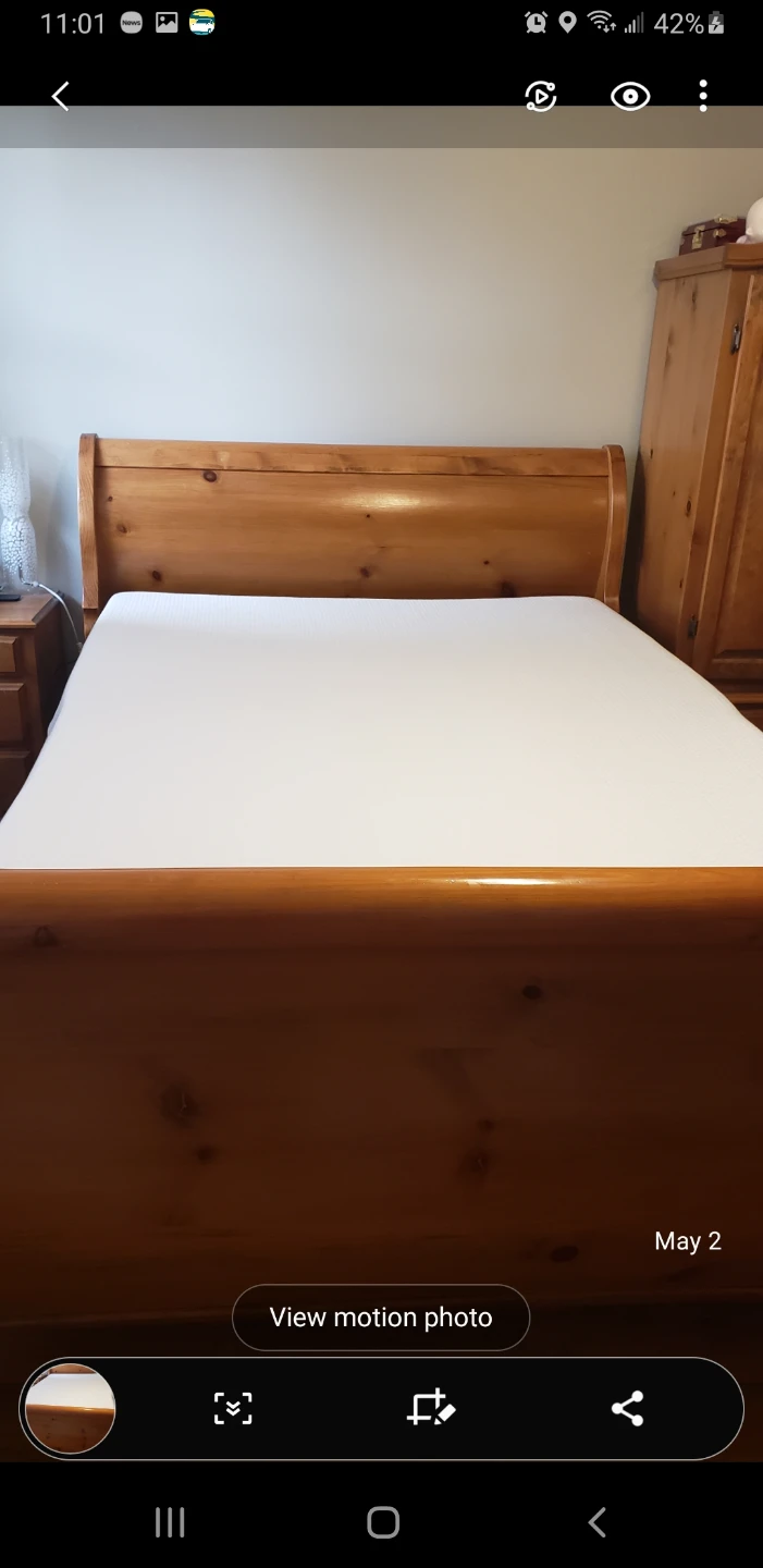 Solid Oak Sleigh Bed set - photo 2