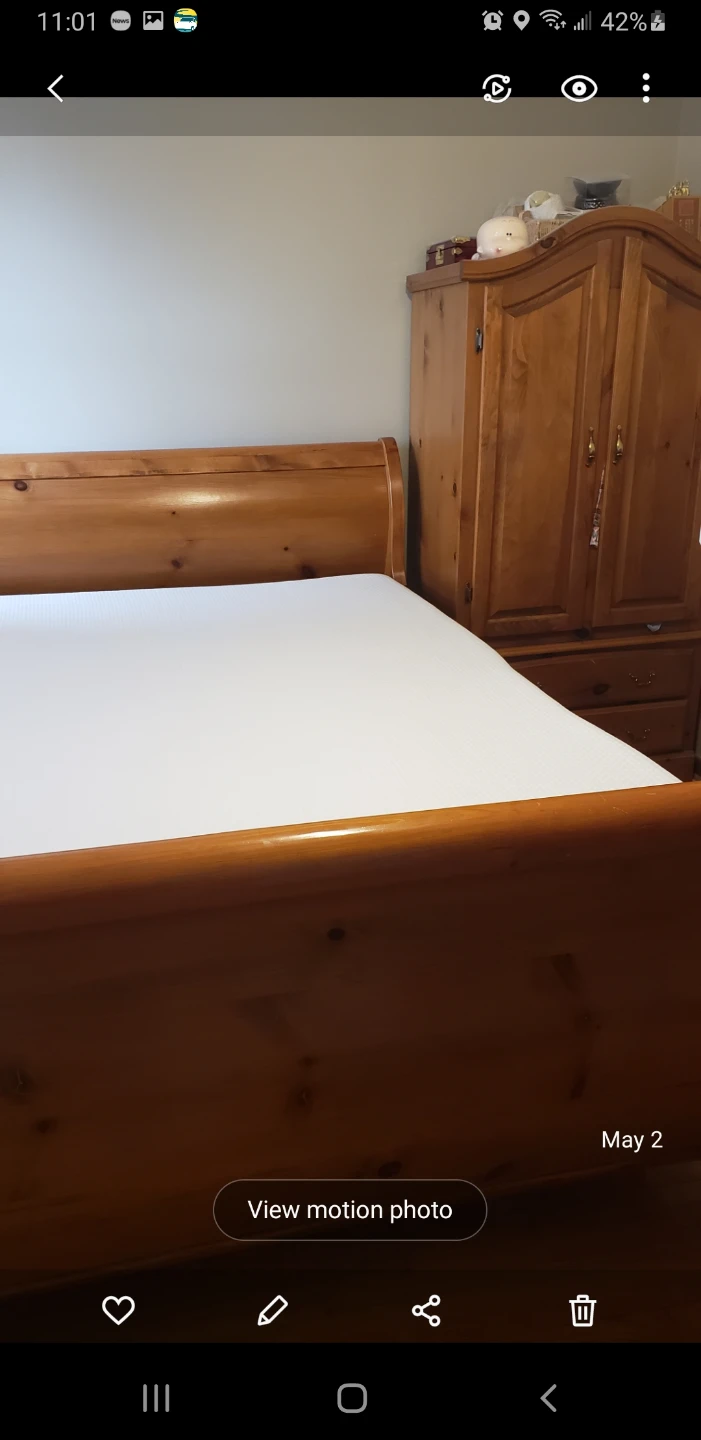 Solid Oak Sleigh Bed set - photo 3