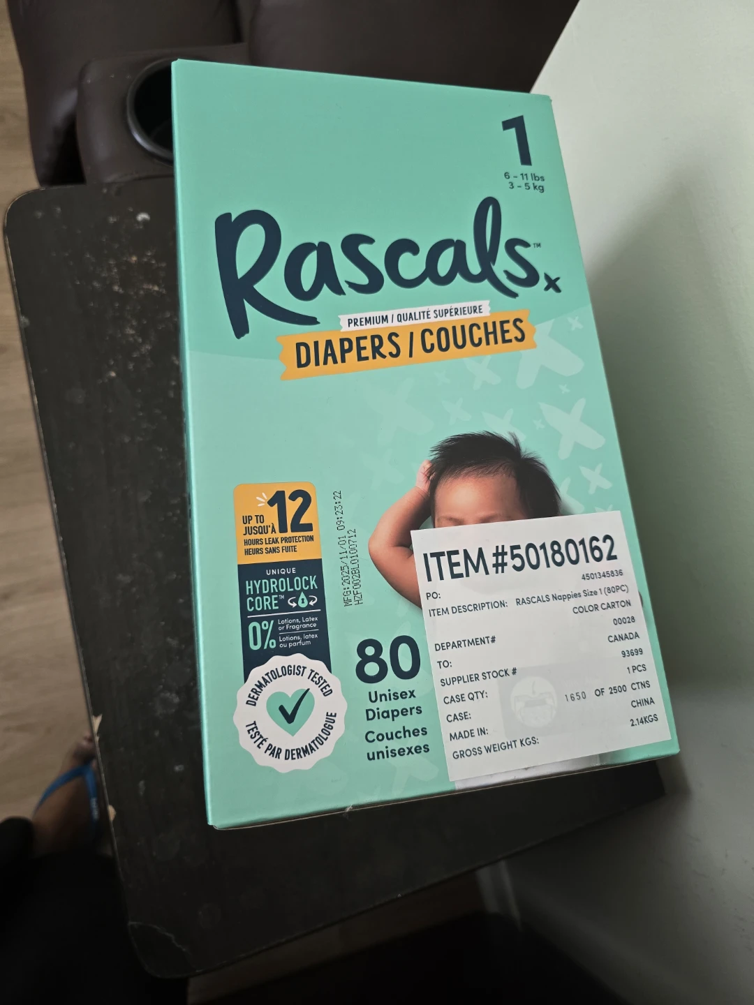 Rascals Size 1 Diapers/Couches (80 Count)