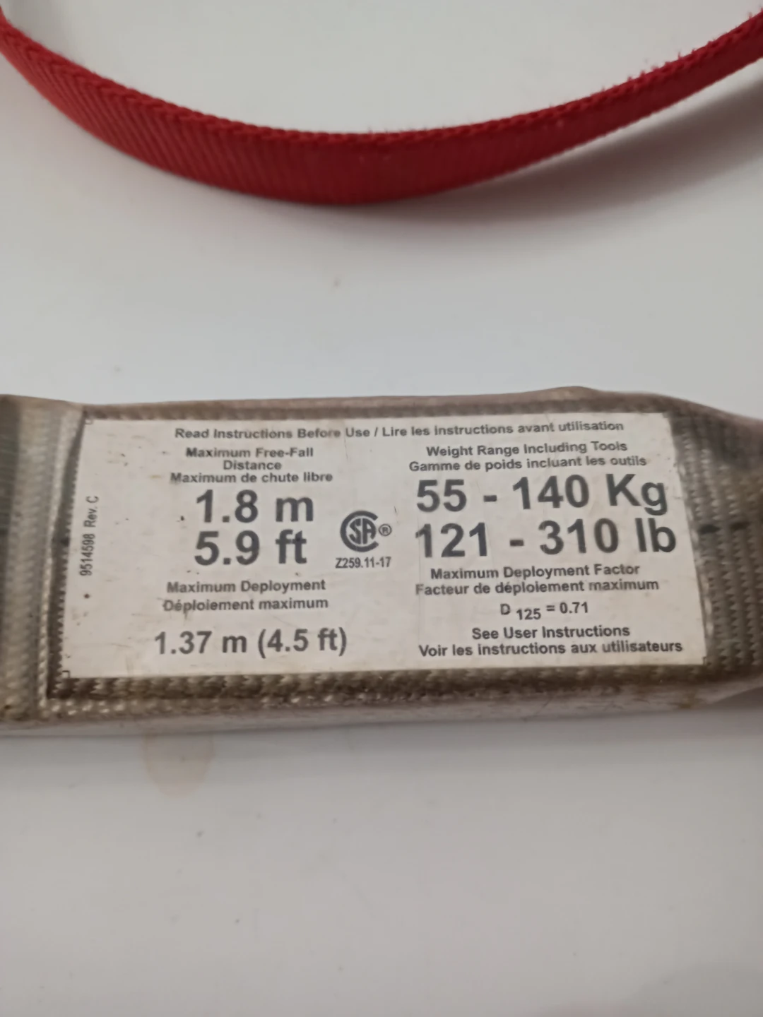 3M Protecta Pro 1340125C Single Leg Shock Absorbing Harness - photo 2