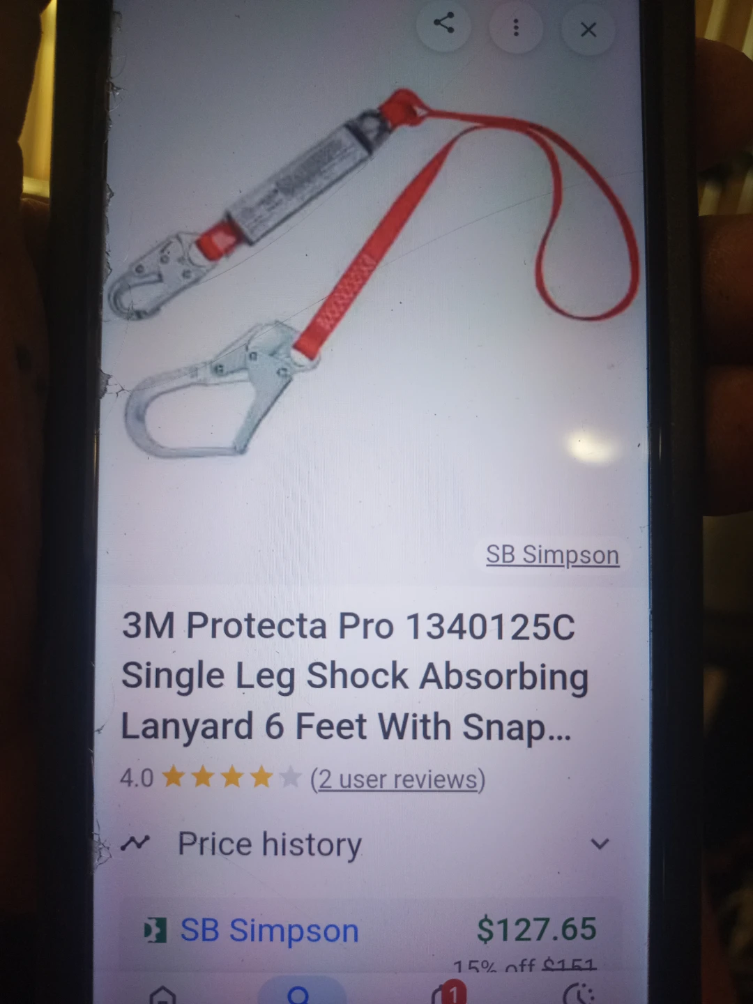 3M Protecta Pro 1340125C Single Leg Shock Absorbing Harness - photo 4