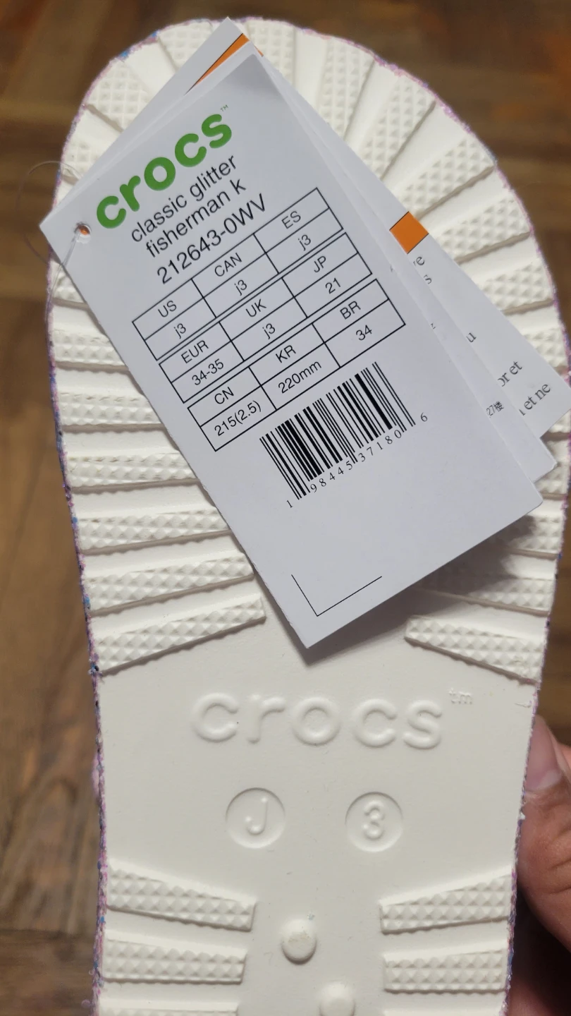 Crocs Classic Glitter Fisherman K Sandals Big Kids Size 3 Purple - photo 2