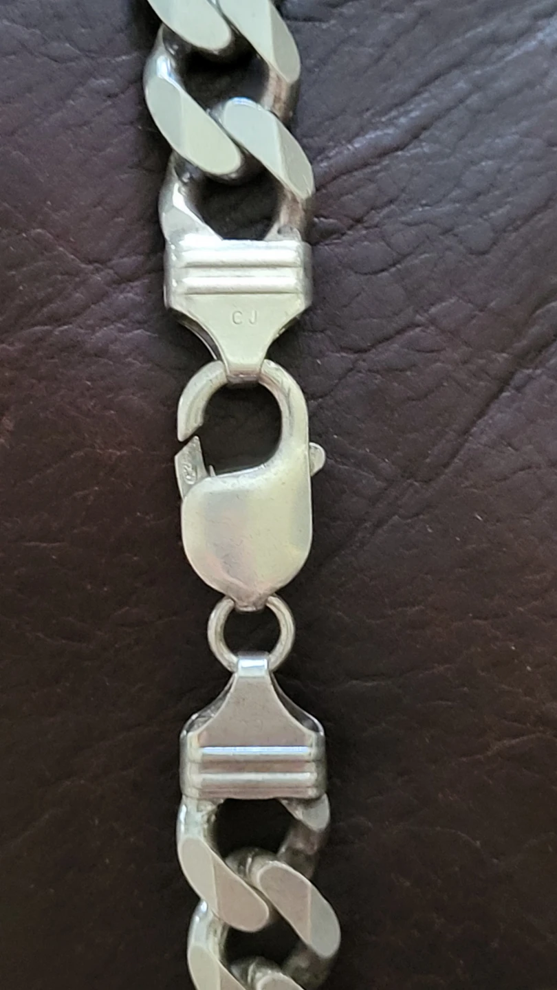 24" Solid Sterling Silver Curb Link Chain (106.4 grams) - photo 2