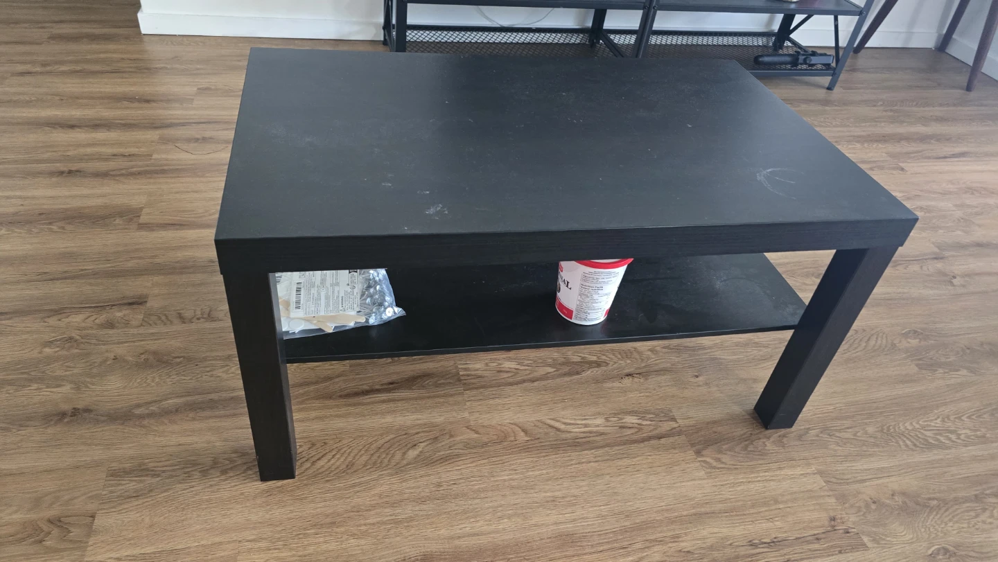 Black Coffee Table with Shelf