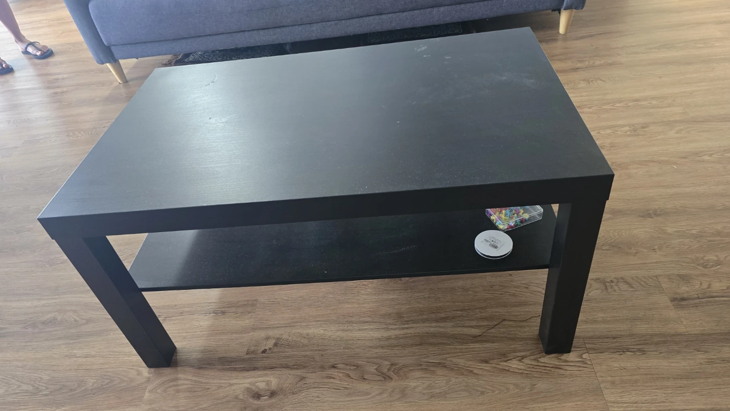 Black Coffee Table with Shelf - photo 2