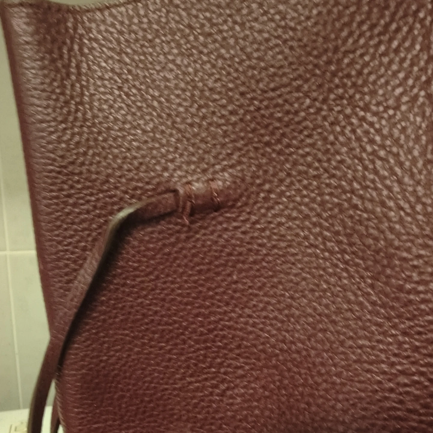 Maroon Leather Tote Bag - photo 4