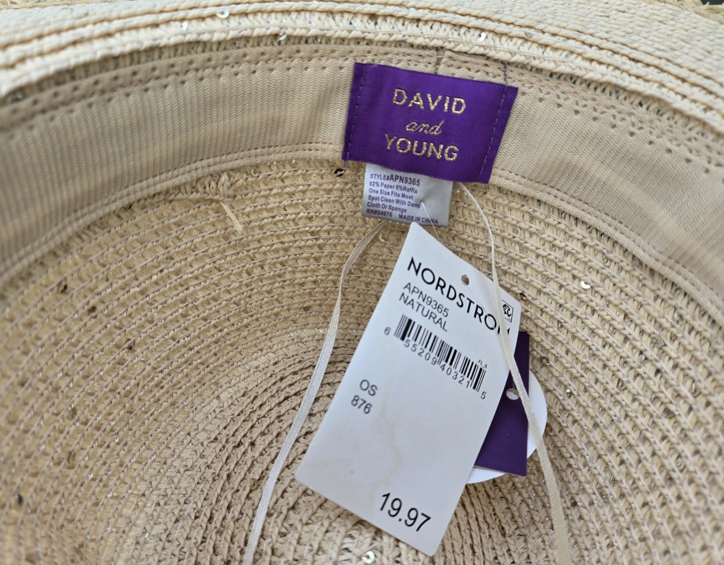 David & Young Straw Hat with Teal Ribbon - photo 4