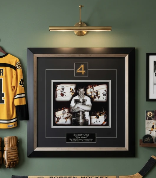 Framed Bobby Orr "The Goal" Memorabilia Display