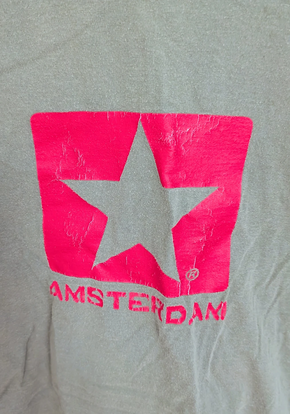 "Amsterdam" Graphic Tee - Olive Green - Men's Size Large - photo 2