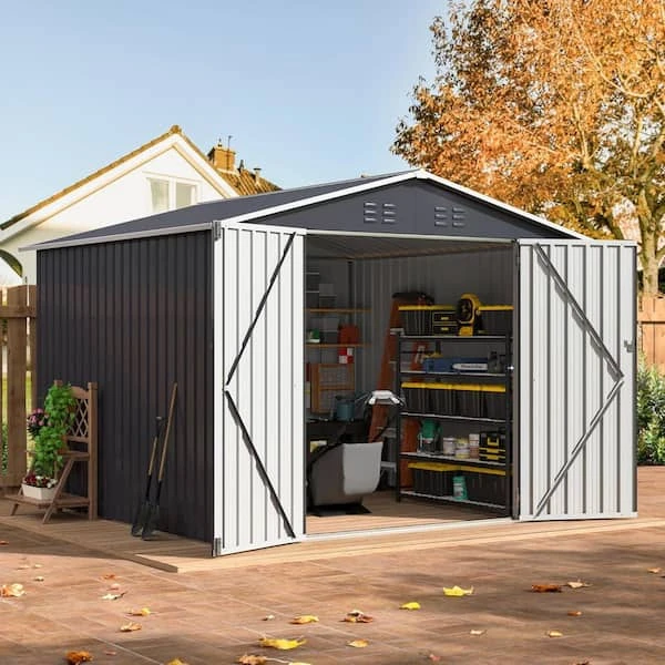 BRAND NEW- 7.4 x 7.4 ft Metal Storage Shed+Lockable Doors - photo 5