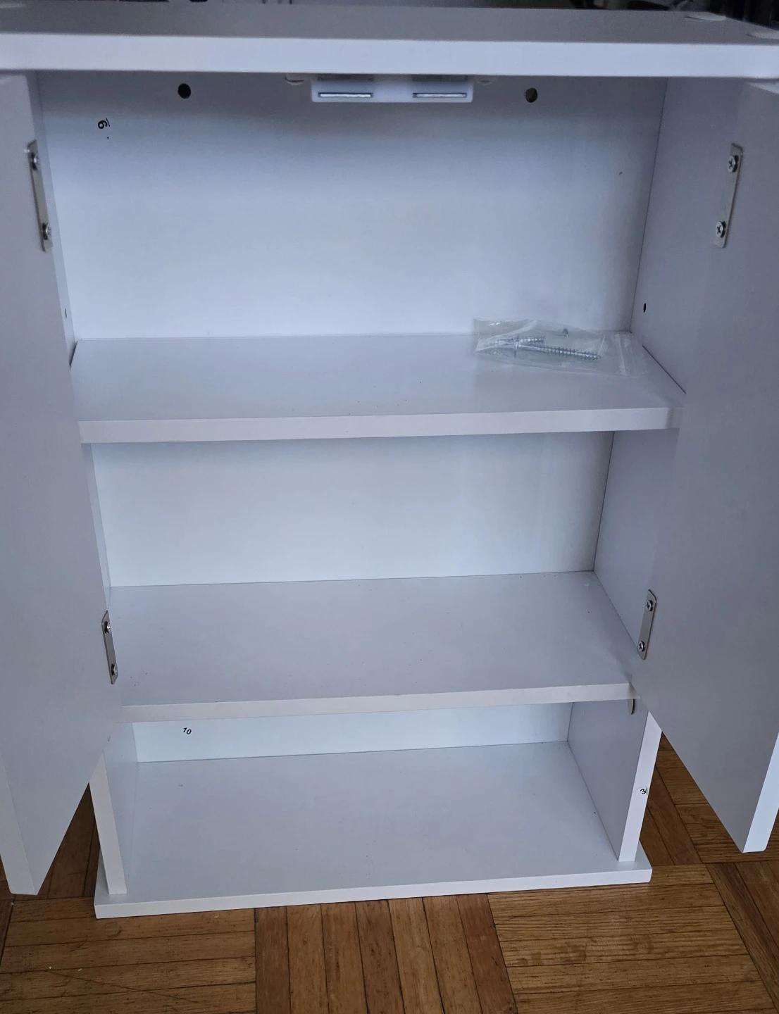 BRAND NEW White Double Door Wall Cabinet with Shelf - photo 4