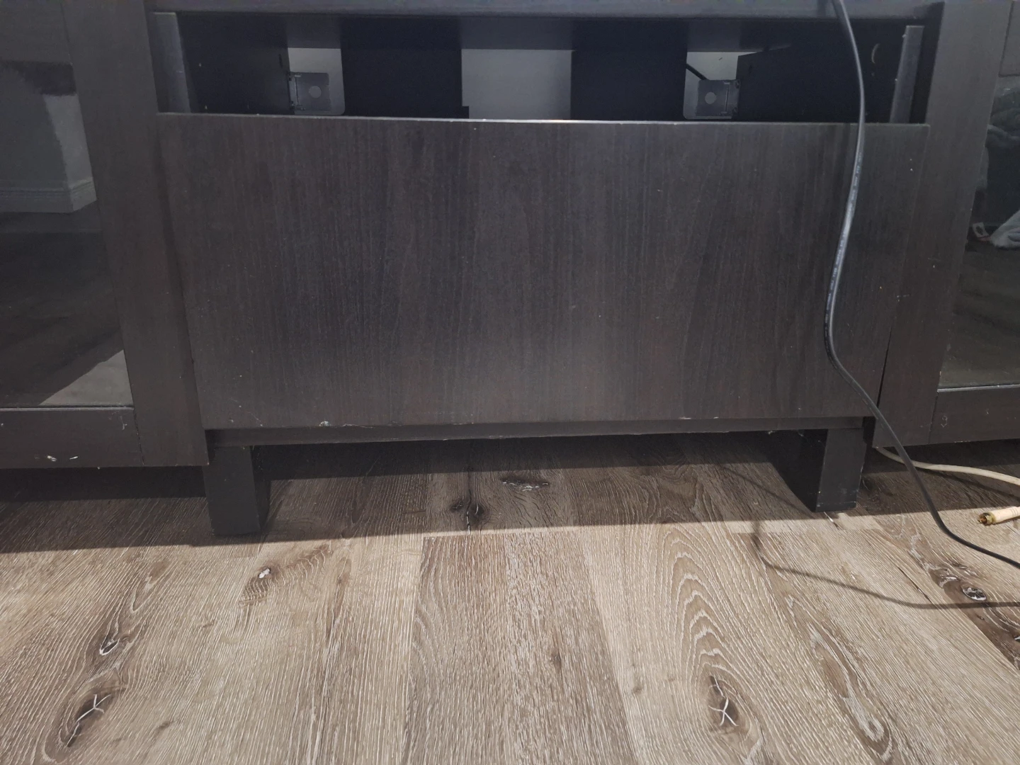 Black Media Console with Glass Doors - photo 4