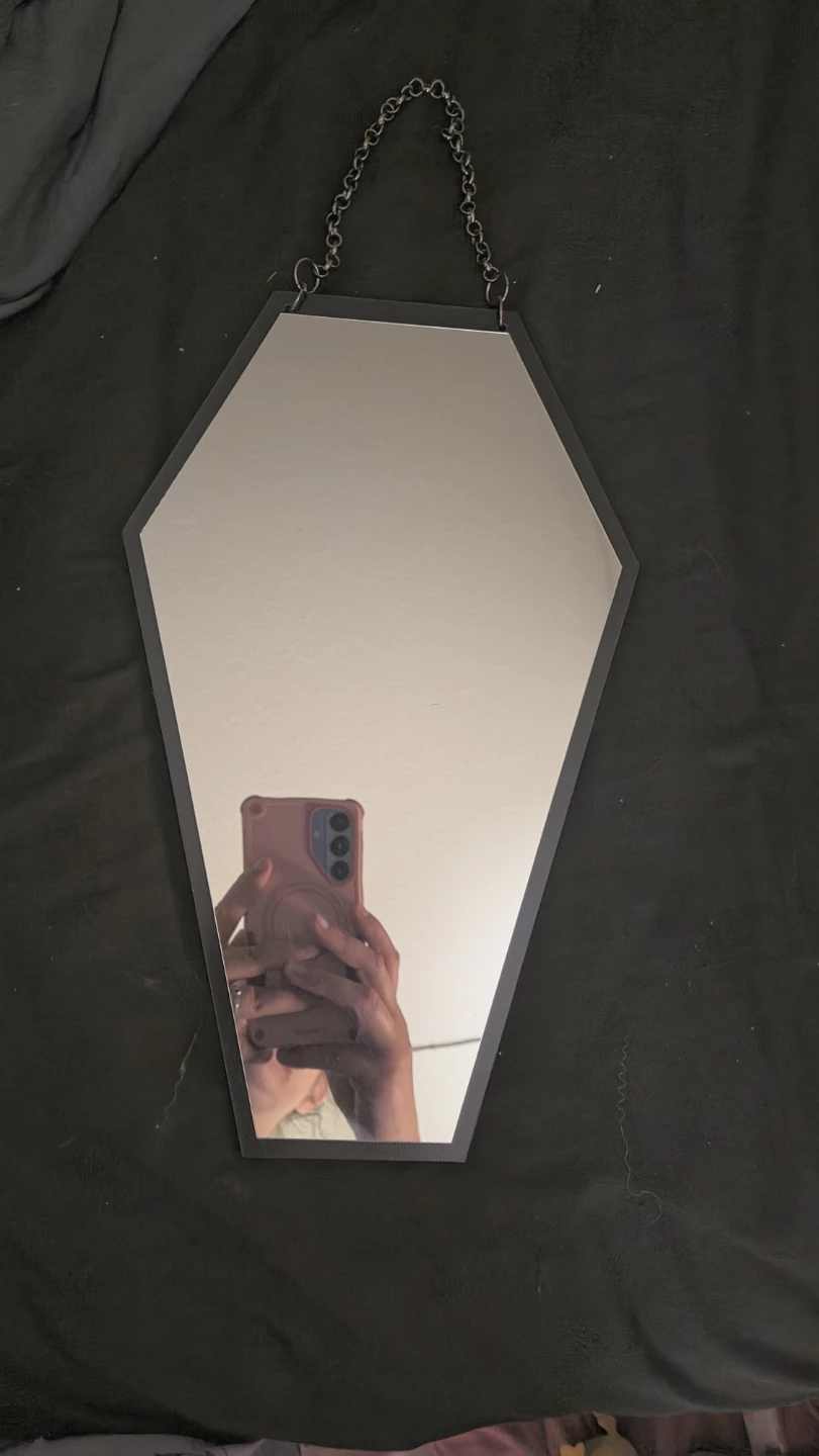 Coffin Shaped Mirror with Chain