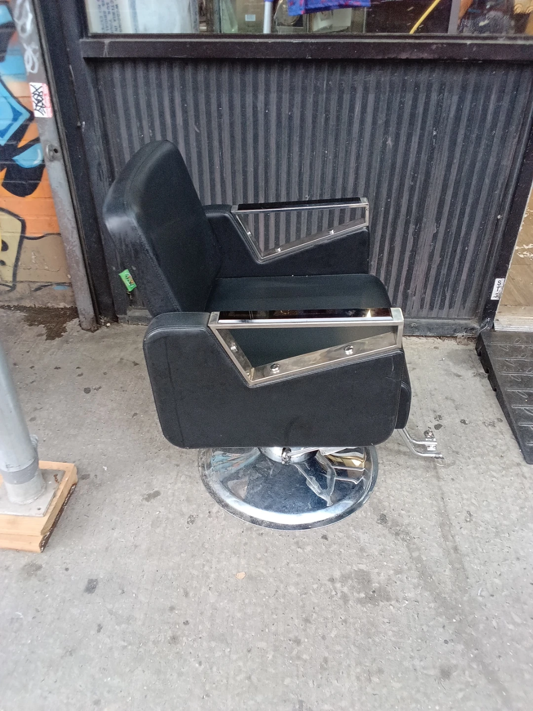 Black Barber Chair with Chrome Accents - photo 5