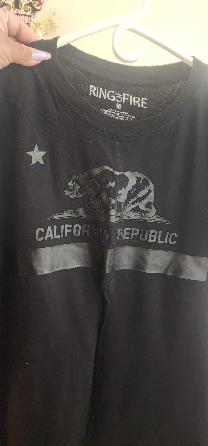 Ring of Fire California Republic Bear T-Shirt Size M - photo 4
