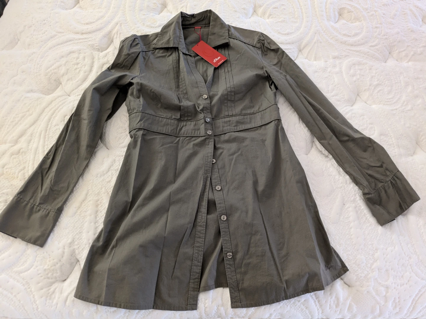 s.Oliver Button-Up Tunic - Green - Size 36