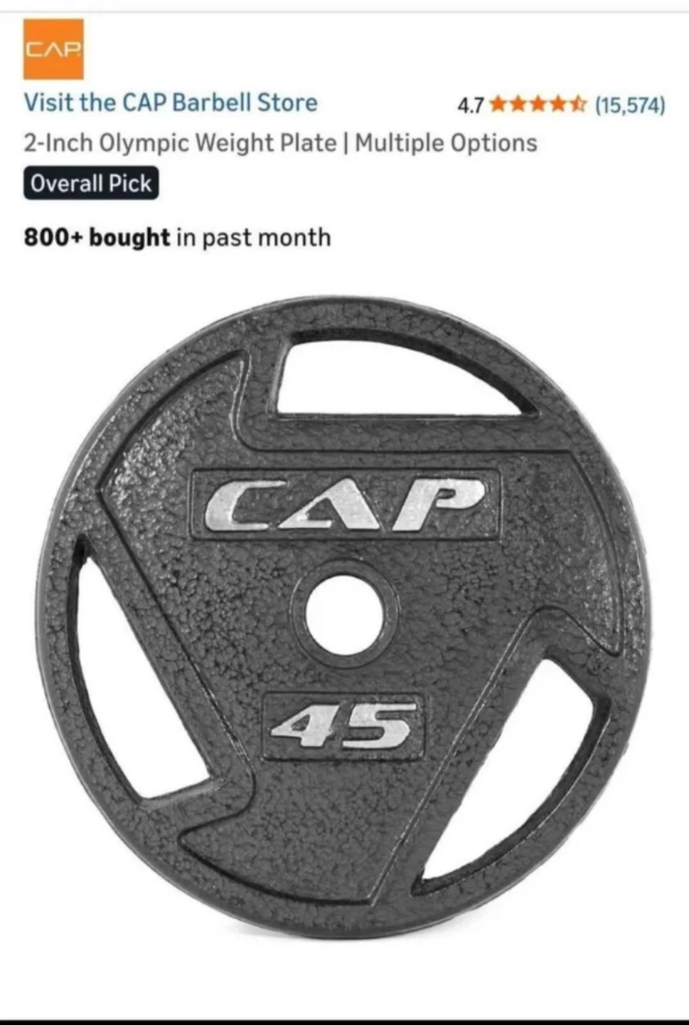 CAP Barbell Weight Plates and Landmine Attachment Set - photo 3