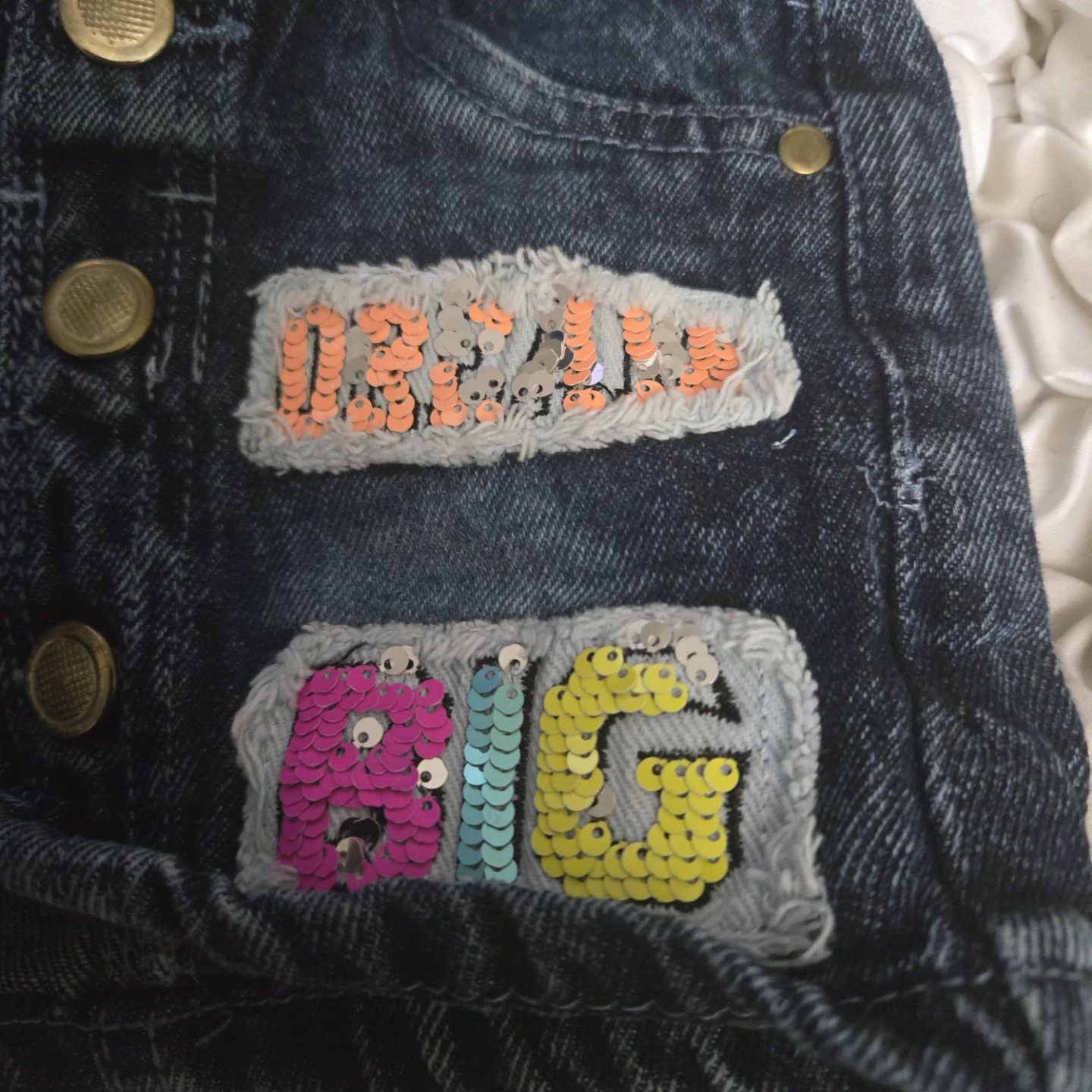 Girls Denim Skirt with Sequins - photo 2