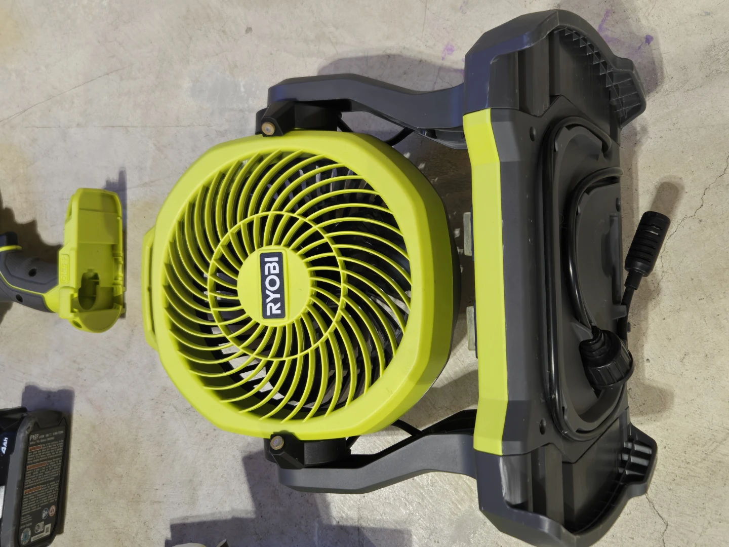 Ryobi 18V ONE+ Compact Fan. (use 18V battery, not incl.)