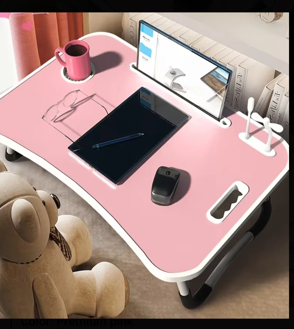 Portable Laptop Bed Tray Table with Cup Holder and Tablet Stand