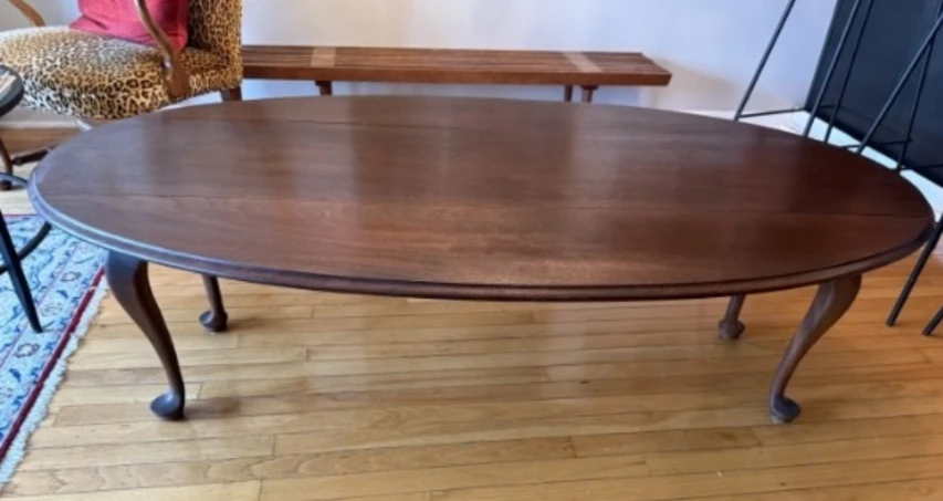 Oval Mahogany Folding Coffee Table
