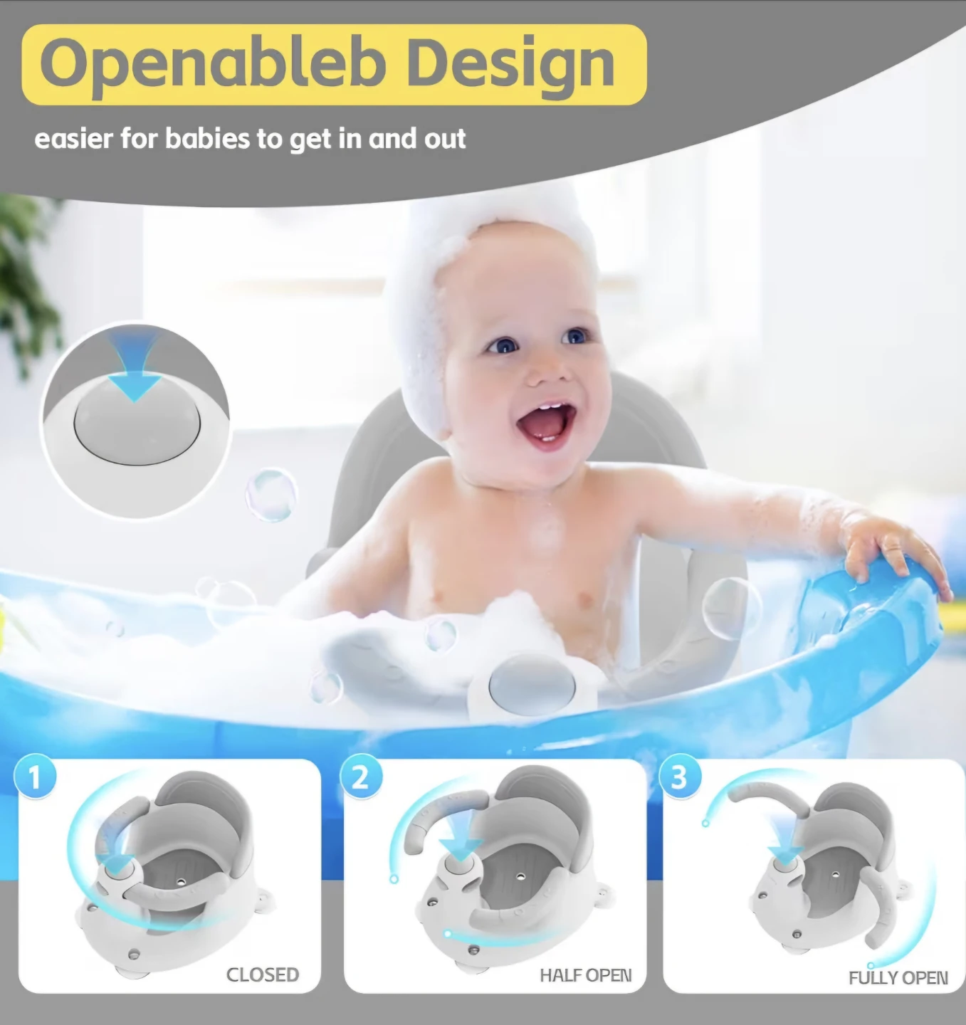 Baby Bath Seat with Openable Design - photo 4