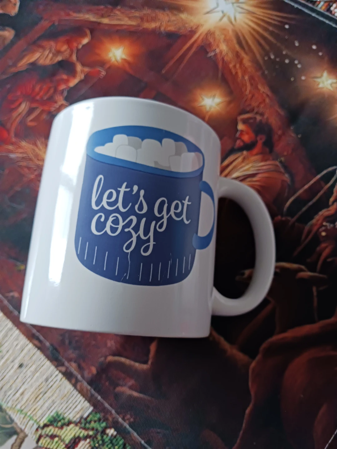White "Let's Get Cozy" Mug with Marshmallows - photo 3