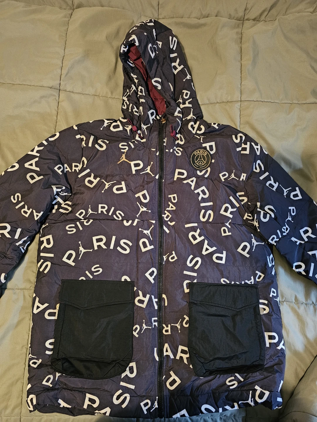 Air Jordan x Paris Saint-Germain Down AOP Parka Black