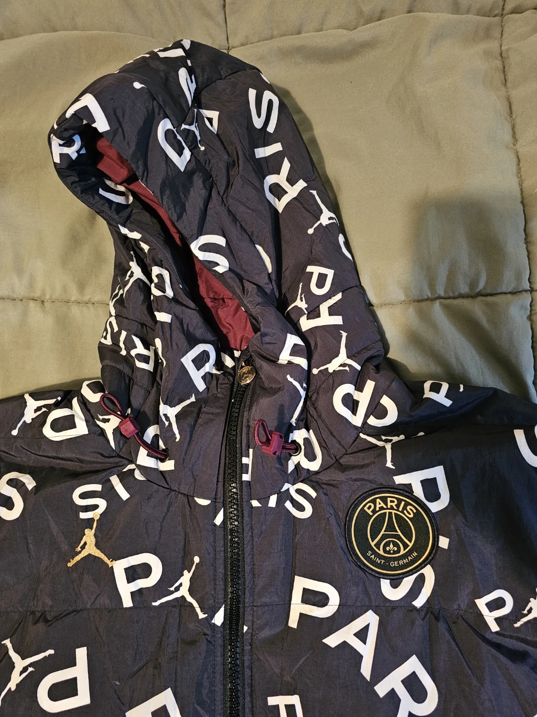 Air Jordan x Paris Saint-Germain Down AOP Parka Black - photo 2