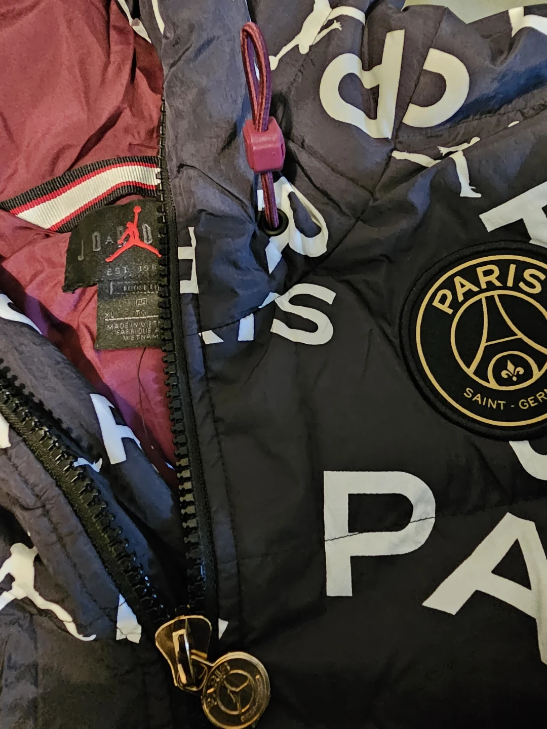 Air Jordan x Paris Saint-Germain Down AOP Parka Black - photo 3