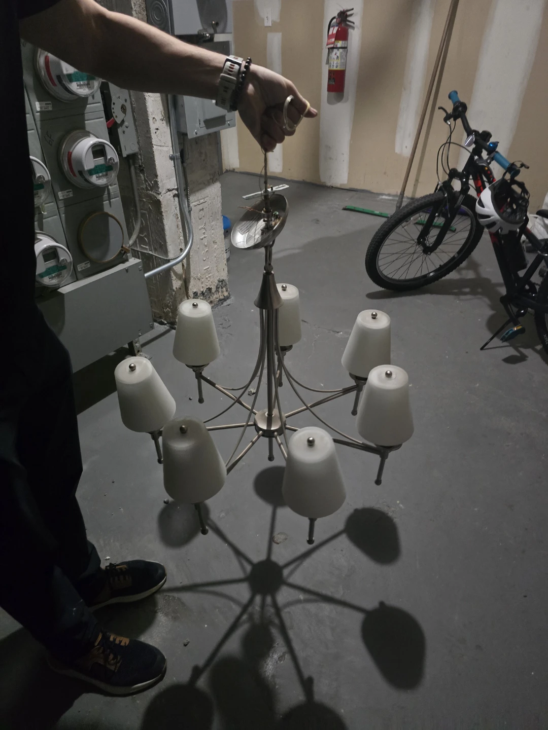 6-Light Chandelier with Frosted Shades - photo 3
