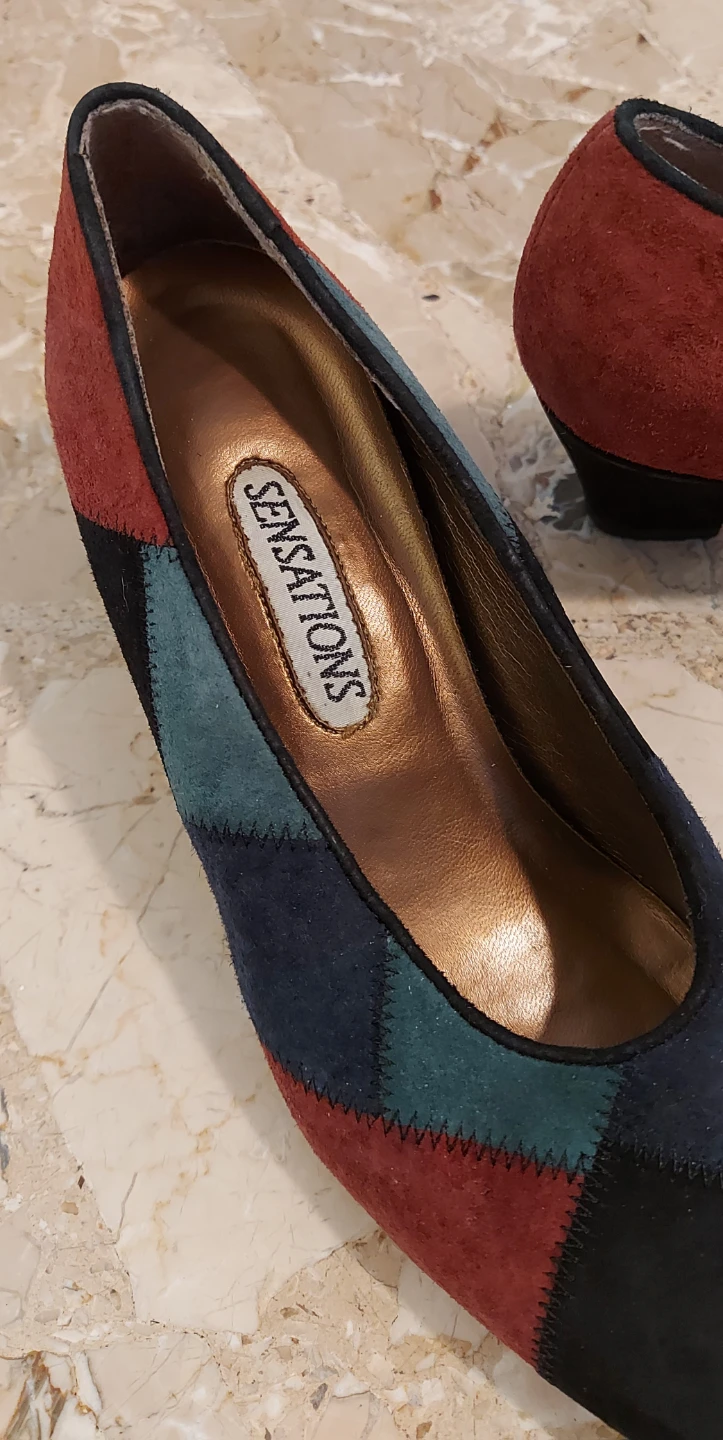 SENSATIONS Patchwork Suede Heels size 37 - photo 3