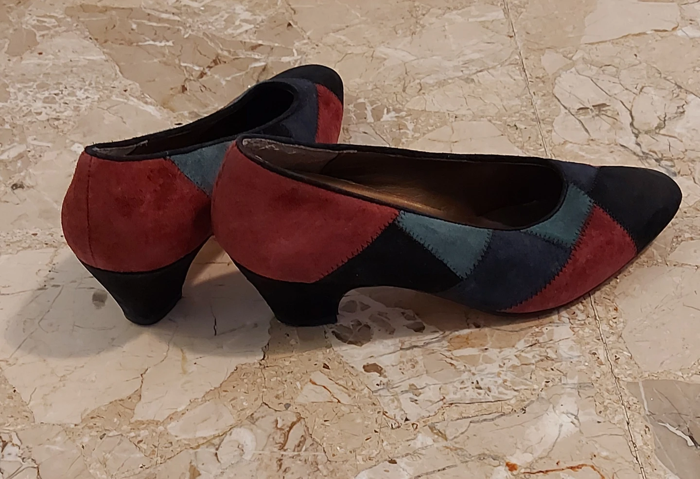 SENSATIONS Patchwork Suede Heels size 37 - photo 4