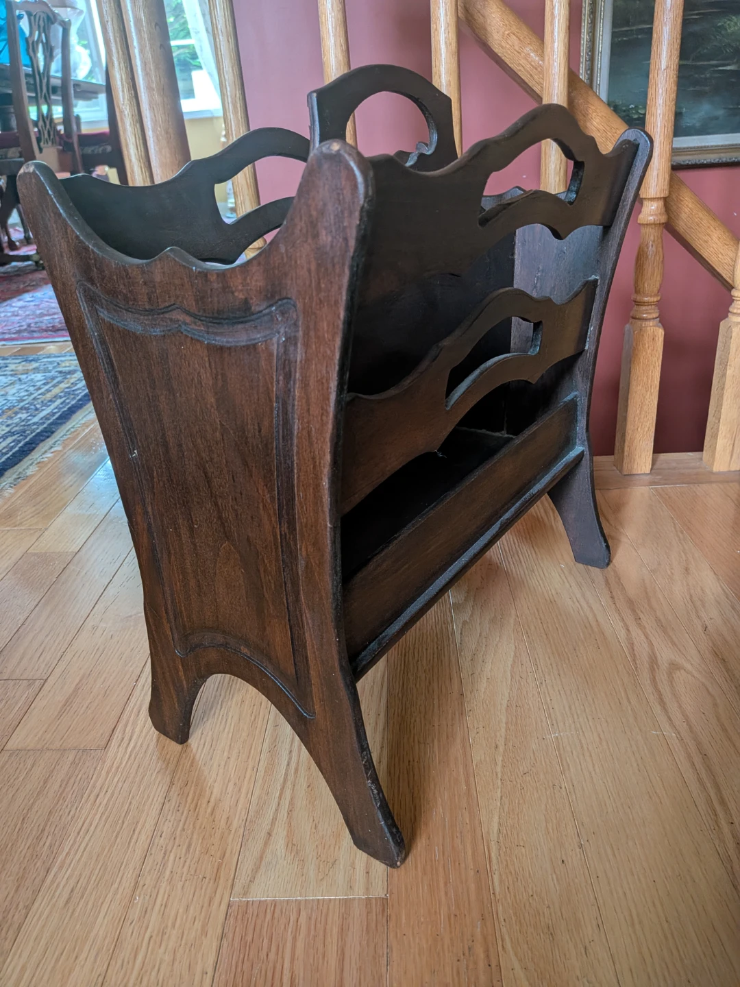 Two Vintage Wooden Magazine Rack Holder - photo 3