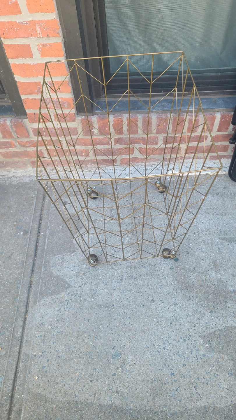 Gold Wire Storage Basket with Wheels - photo 2