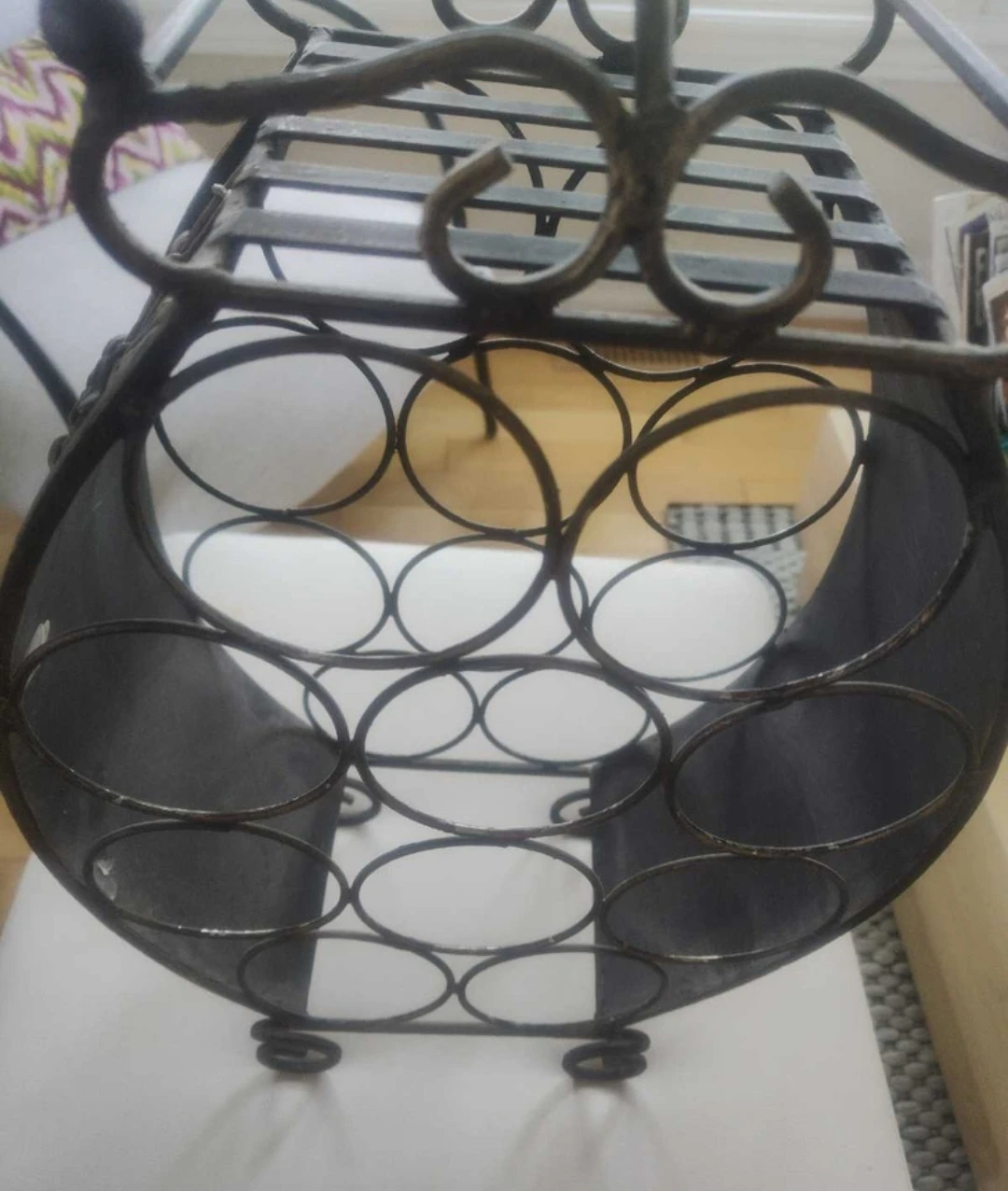 Vintage Wrought Iron Wine Holder - photo 5