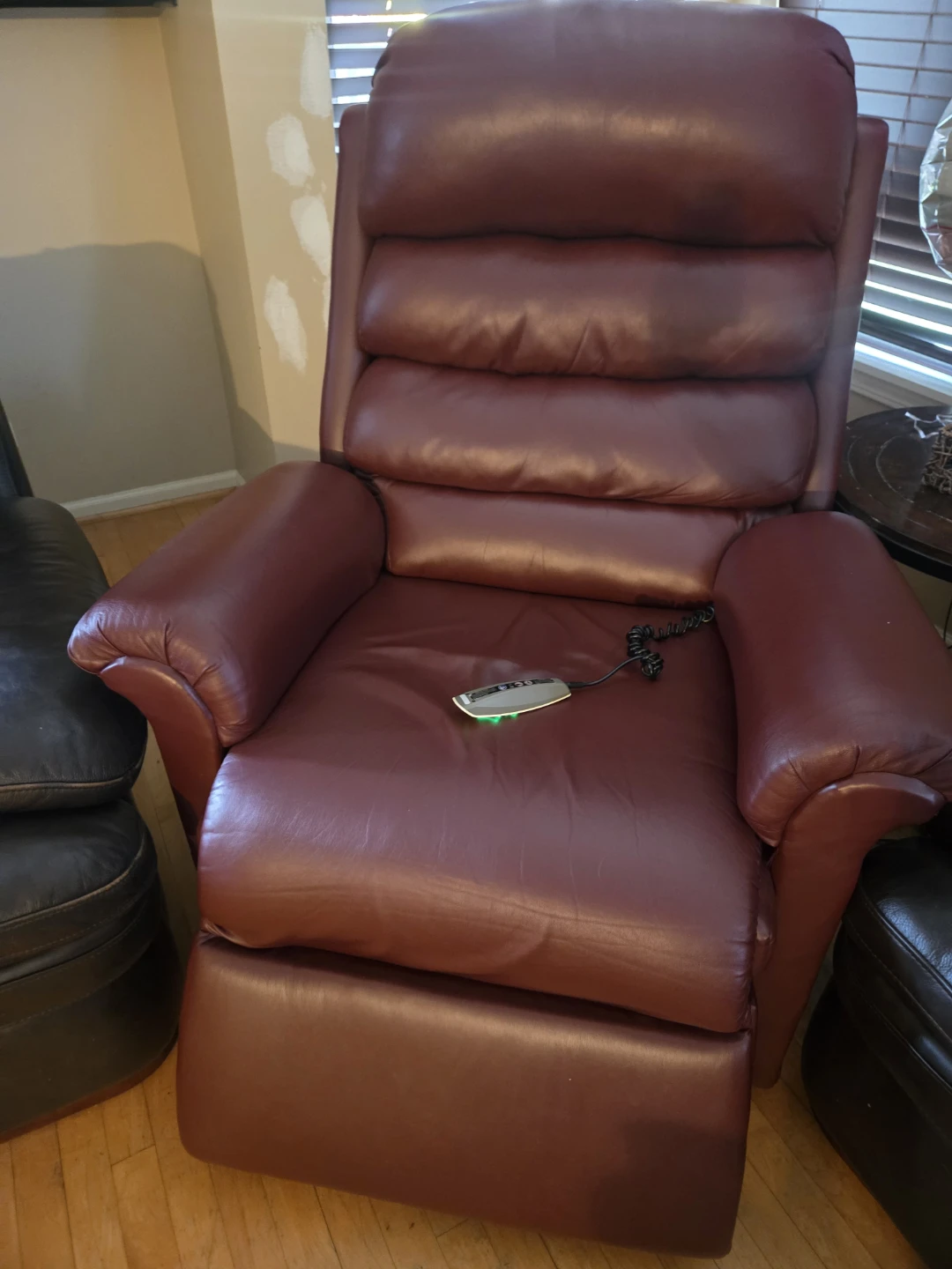 Brown Leather Power Recliner (standing, sitting and laying) - photo 2