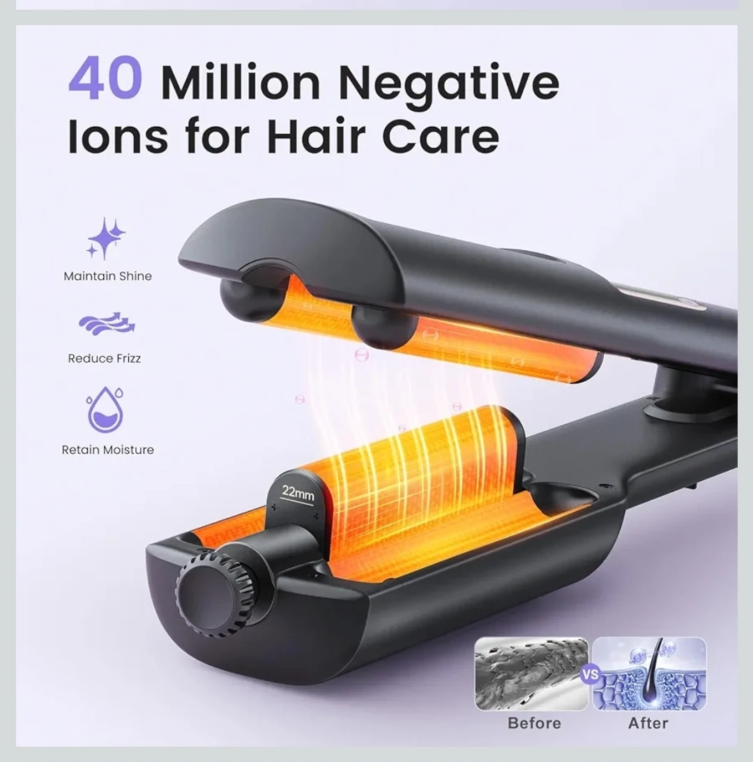 NEW Hair Crimper Waver Curler Wand 4 Adjustable Curling Waves - photo 3