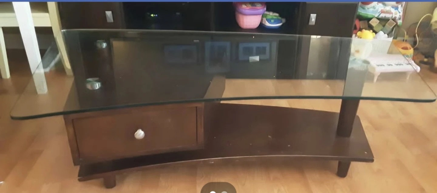 Glass top coffee table & end table