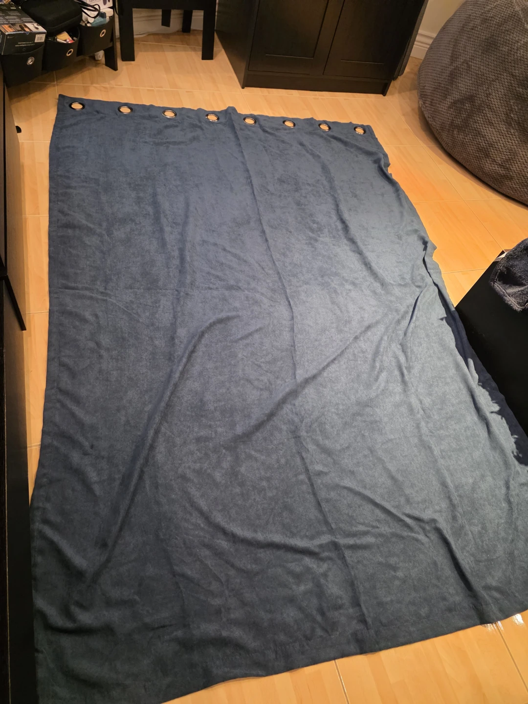 Dark Blue Blackout Grommet Curtain - photo 3