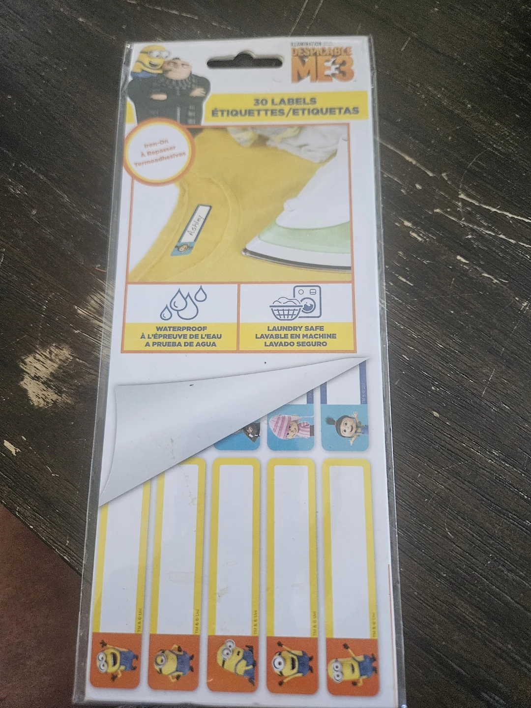 Despicable Me 3 Iron-On Labels, summer camp....