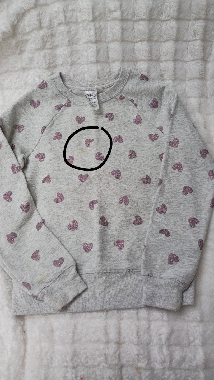 Girls' Gray Heart Sweatshirt and Pants Set - photo 4