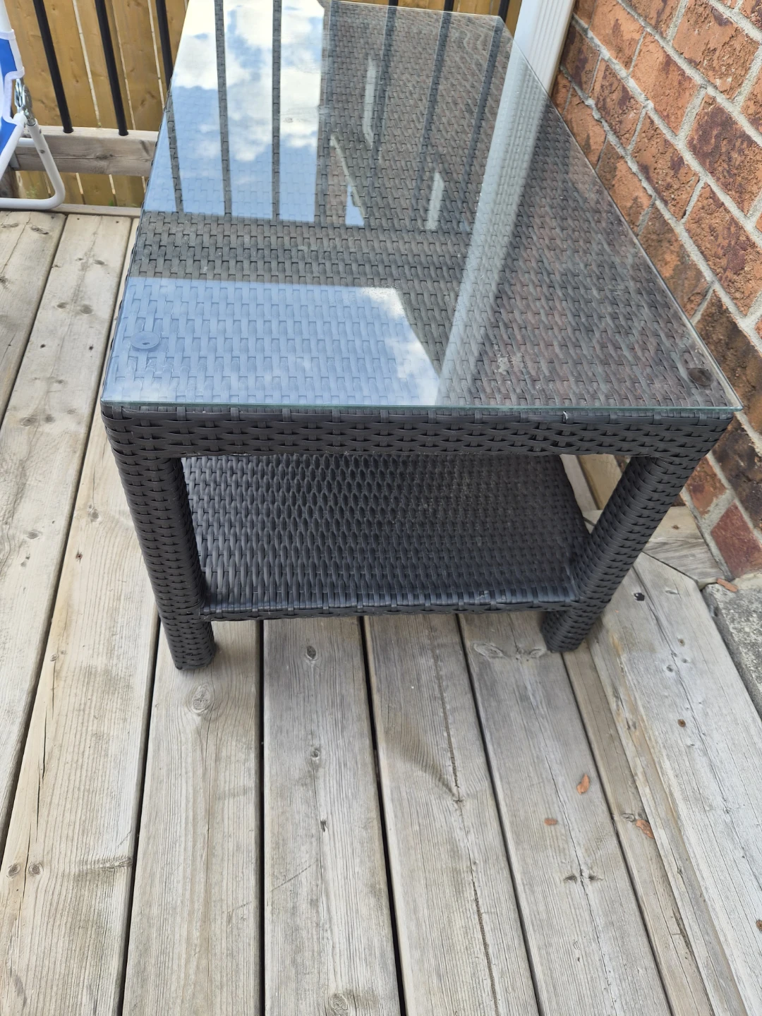 Rattan coffee table with glass top - photo 3