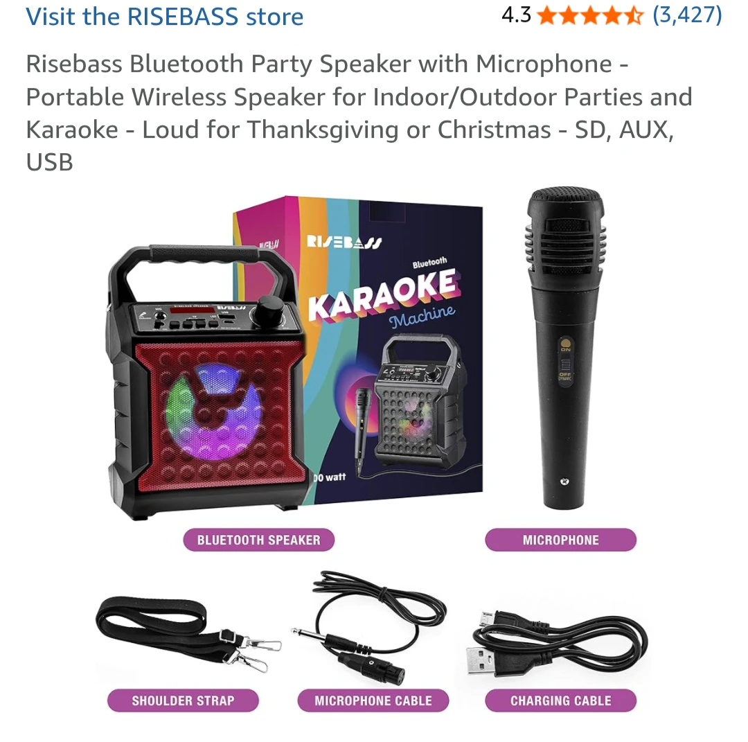 Bluetooth Portable Karaoke System with Microphone ⚽ - photo 2