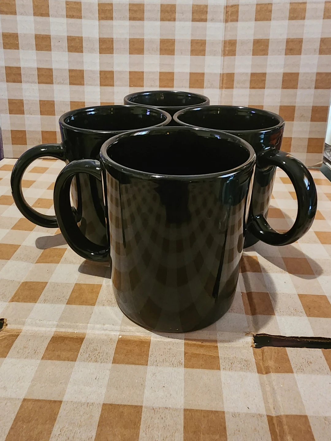 Set of 4 Black Mugs