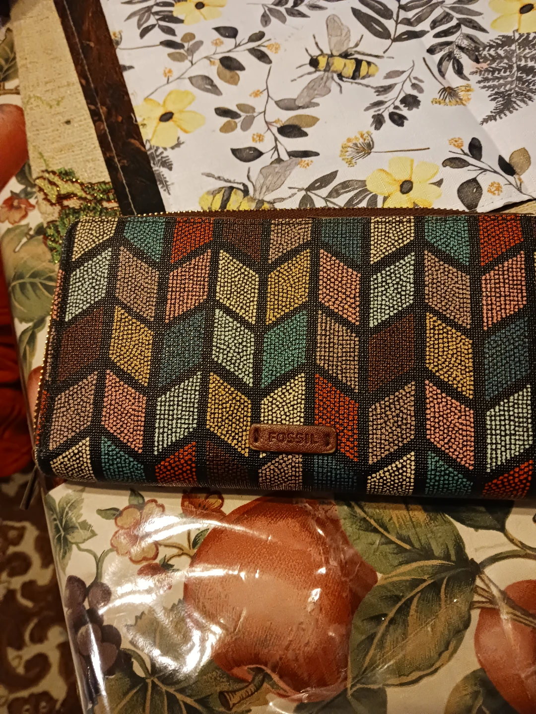 Fossil Zip Around Wallet - Geometric Pattern - photo 4