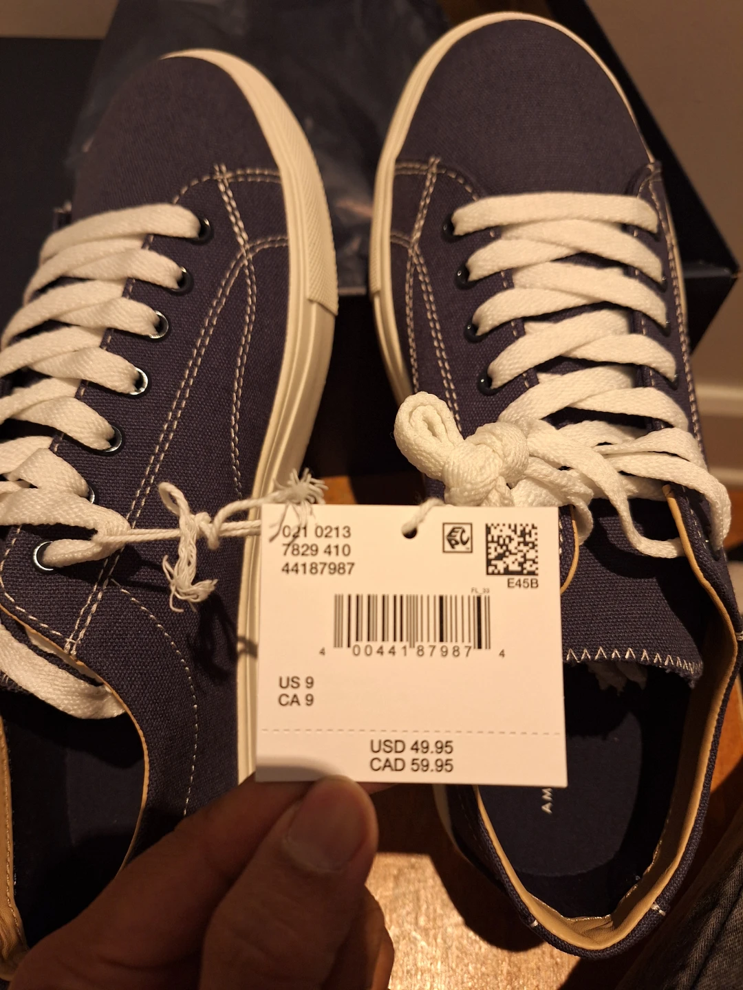 ⚽American Eagle Outfitters Navy Canvas Sneakers - photo 3
