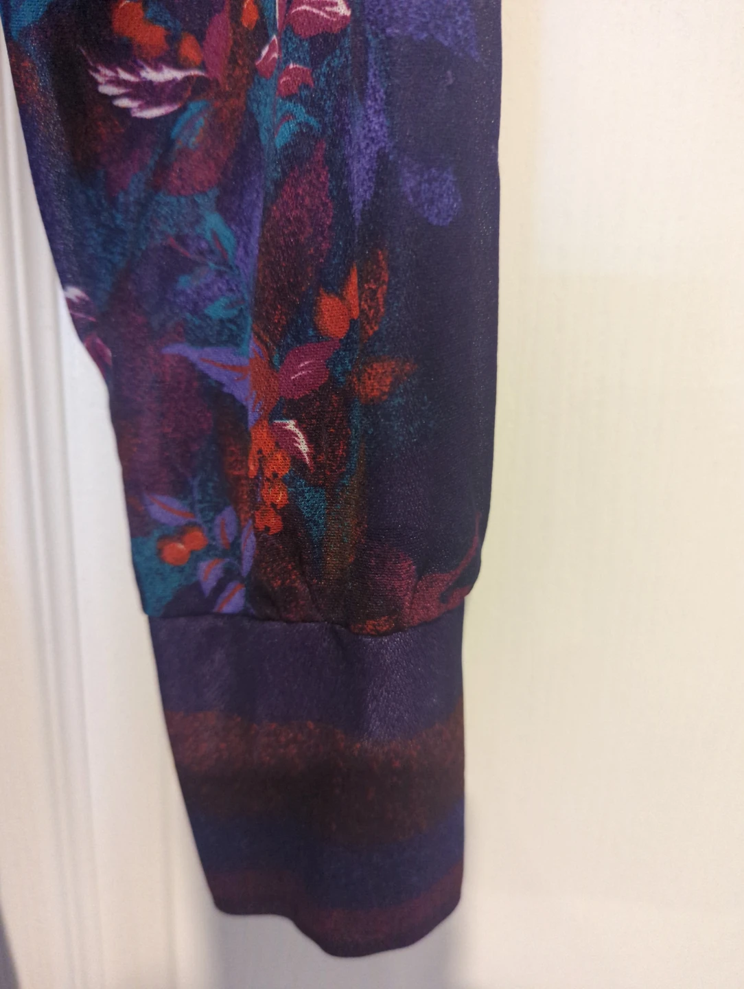 ⚽ Retro Purple floral print long sleeve long dress - photo 4