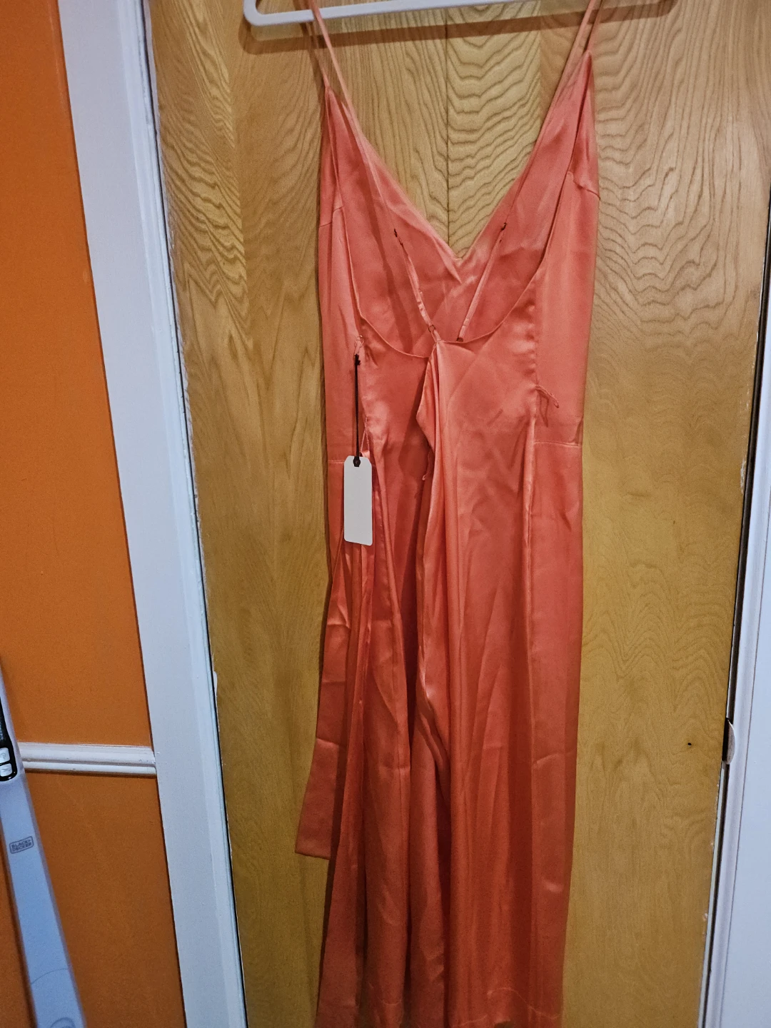 Coral Satin Slip jumpsuit